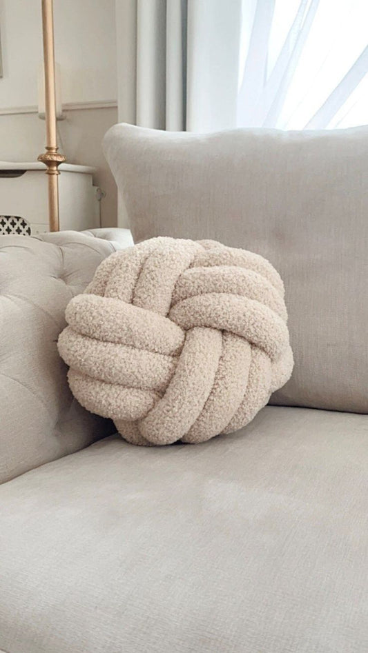 decorative knot beige pillow